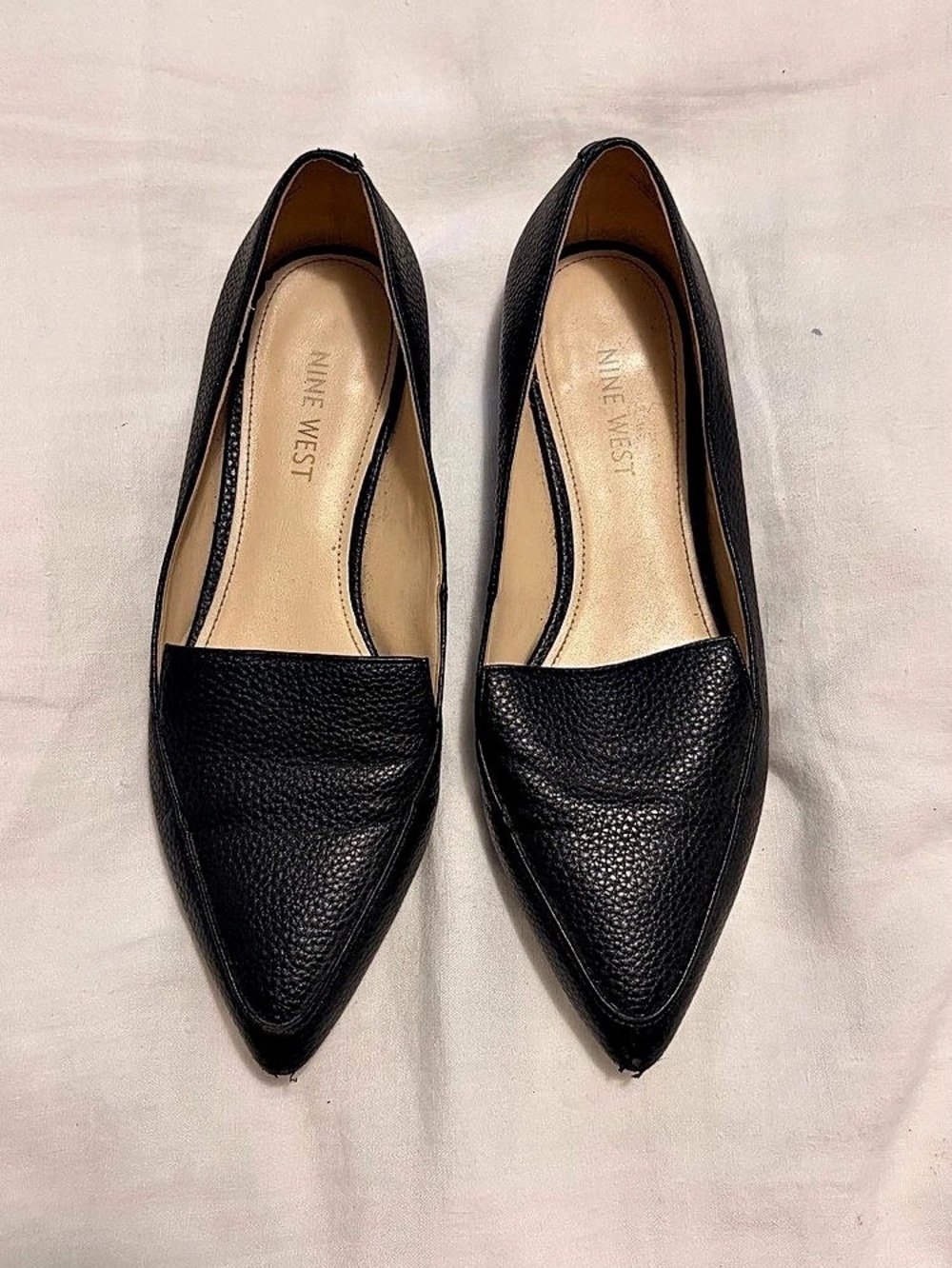 NINE WEST Wnadalia3 Pointed Toe Flat Flats Black US 6.5